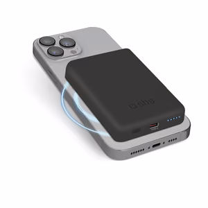 SBS TEBB5000MAG1CK Juhtmeta energiapank 5000 mAh USB-C, MagSafe ühilduv - must