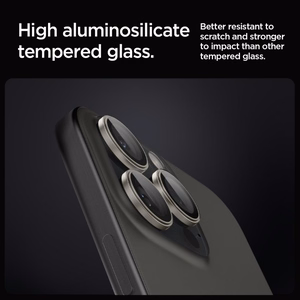 Spigen Optik.tR EZ Fit Camera Protector for iPhone 14 Pro / Pro Max / 15 Pro / Pro Max - Natural Titanium 2 pcs.