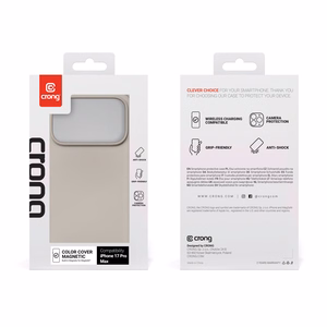 Crong Color Cover Magnetic MagSafe ümbris seadmele iPhone 17 Pro Max, kivibeež