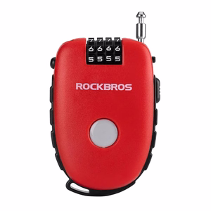 Rockbros 32420981001 jalgrattalukk sissetõmmatava trossiga, punane