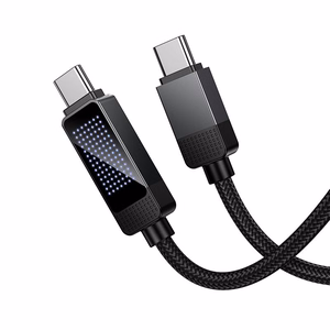 Hoco U154 USB-C–USB-C-kaabel punktmaatriks-LCD-ekraaniga, 3 A, 60 W, 1 m, must