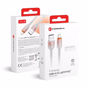 Cable USB A to Lightning Forcell F-Energy 2,4A 12W Gradient 1 m C353 white