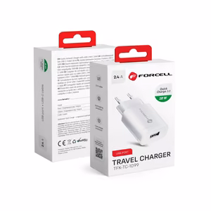 Phone laadija Forcell F-Energy USB A QC3.0 2,4A 18W TFK-TC-1099 valge