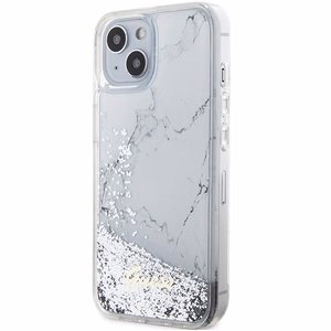 Чехол GUESS для IPHONE 13 / 14 / 15 GUHCP14SLCSGSGH (Liquid Glitter Marble) белый