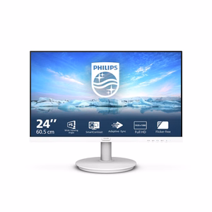 Philips V Line 241V8AW/00 monitor 60,5 cm (23,8") 1920 x 1080 pikslit Full HD LCD valge
