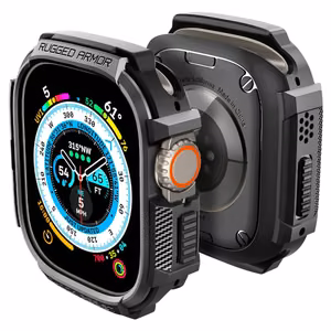 Spigen Rugged Armor ümbris Apple Watch Ultra 49 mm jaoks, mattmust