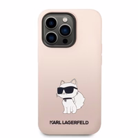 Karl Lagerfeld Silicone Choupette ümbris jaoks iPhone 14 Pro Max - roosa