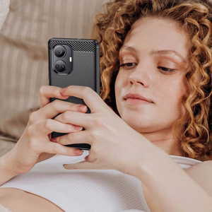Carbon Ümbris ümbris jaoks Realme 10 Pro+ flexible silicone carbon cover must
