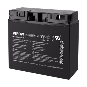 VIPOW MC-tüüpi mootorrattaaku, 12 V, 25 Ah