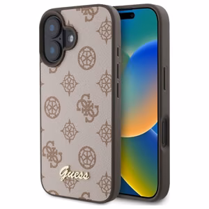 Guess Peony Script MagSafe iPhone 16 Ümbris - Brown