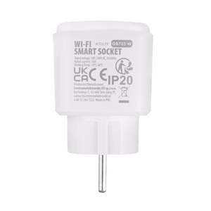 GreenBlue Remote-Controlled WiFi Outlet, Android/iOS/Alexa/Google Home, Timer, Wattmeter, Max 16A/3840W, GB735 W