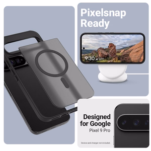 Crong Hybrid Matte Magnetic MagSafe ümbris seadmele Google Pixel 9 Pro, must