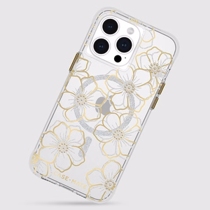 Case-Mate Floral Gems MagSafe ümbris seadmele iPhone 15 Pro Max, kuldne