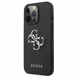 Чехол Guess Saffiano 4G Metal Logo для iPhone 13 Pro / 13 6.1" - чёрный