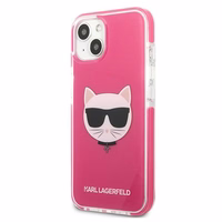 Karl Lagerfeld Choupette Head ümbris jaoks iPhone 13 - fuchsia