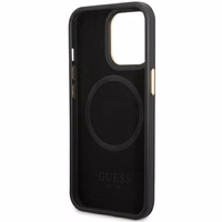Guess Peony Logo Plate MagSafe Ümbris jaoks iPhone 14 Pro Max 6.7" - must