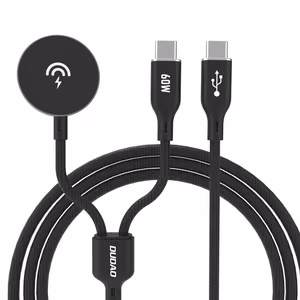 Dudao A12MaxC PD60W 2-in-1 Laadija jaoks Apple Watch / USB-C - must