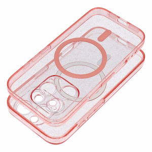 CLEAR MAG ÜMBRIS compatible with MagSafe jaoks SAMSUNG S25 Ultra roosa glitter