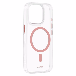 Liavec Glossy Magsafe Clear Ümbris do Iphone 13/14 różowy