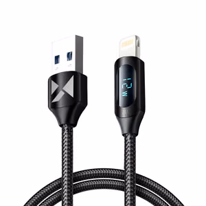 USB-A Kaabel - Lightning Wozinsky WUALC1 with LED Display 2.4A 1m - must