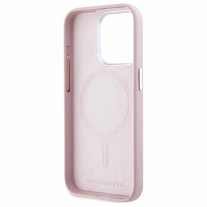 Karl Lagerfeld FW Metal Plate MagSafe iPhone 15 Pro Ümbris - roosa