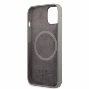 Guess GUHMP13SSPLG iPhone 13 mini 5.4" grey/grey hard case Silicone Logo Plate MagSafe