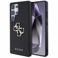 Guess Grained Big 4G Logo Small Classic Logo ümbris jaoks Samsung Galaxy S25 Ultra must