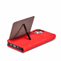 Magnetkaardi ümbris iPhone 12 Pro pouch kaardi rahakoti kaardihoidja Punane