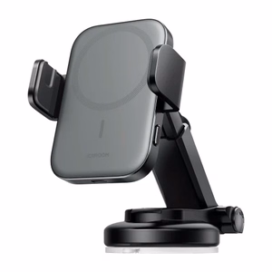 Autohoidja Joyroom Electric Holder must (15W / Magsafe ühilduv) (magnetiline / kleepuv alus)