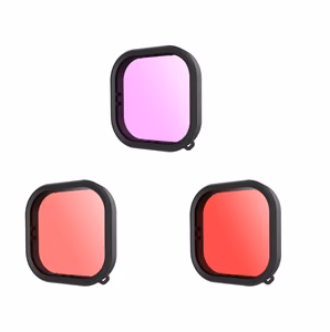 Lens waterproof filter set Telesin jaoks GoPro Hero 9 / Hero 10 / Hero 11 / Hero 12 (GP-FLT-904)