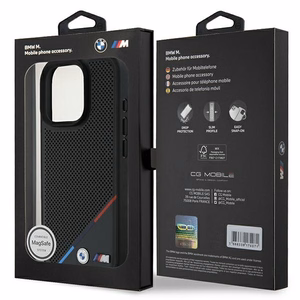 BMW M Perforated Tricolor Line MagSafe Ümbris jaoks iPhone 16 Pro - must