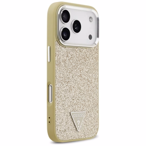 GUESS ümbris jaoks IPHONE 17 Pro compatible with MagSafe GUHMP17LPFGTSCMD (PU Glitter W/ Triangle Logo) kuldne