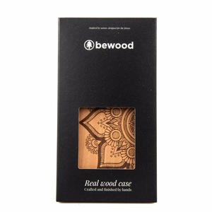 Bewood Mandala Apple Tree Wooden Ümbris jaoks iPhone 14 Plus - Light Brown