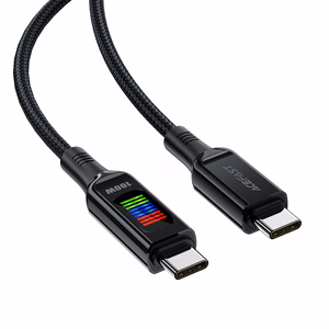 Acefast C7-03 кабель USB-C USB-C 100W 1.2м с дисплеем - чёрный