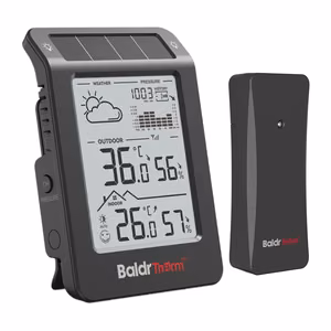 Метеостанция BALDRTHERM B0596WT2H2P-V1 на солнечной энергии, чёрная