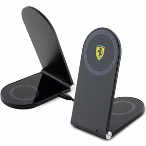 Ferrari Printed Logo MagSafe складное 2 в 1 15W индуктивное зарядное устройство - чёрный