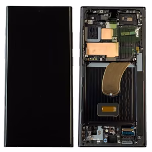 LCD ekraan Samsung S918 S23 Ultra 5G puuteekraaniga ja raamiga Phantom must OLED (tegelik suurus)