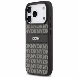 DKNY Repeat Texture Pattern with Tonal Stripe iPhone 17 Pro Ümbris - must