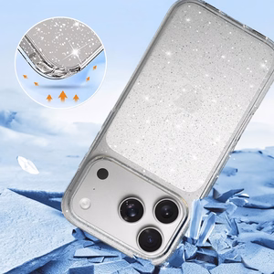 Crystal Glitter Ümbris jaoks Iphone 17 Pro Max Hõbedane