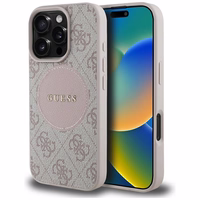 Guess 4G Circle Classic Logo MagSafe iPhone 16 Pro Ümbris - Roosa