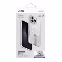 Uniq Eleva with Vertica Stand Ümbris jaoks iPhone 16 Pro Max - läbipaistev