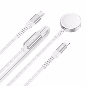 EOL Juhtmevaba laadija Hoco 2in1 USB C to Apple Watch + Lightning kaabel PD QC 3A 1,2 m CW54 valge