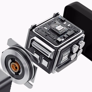 Dudao A67EU GaN 67W Wall Laadija with Built-in Retractable USB-C Power Delivery Quick Charge Kaabel - must