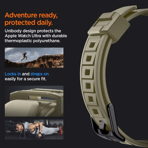 Spigen Rugged Armor Pro - rihm koos ümbrisega Apple Watch Ultra 49 mm (Vintage Khaki)