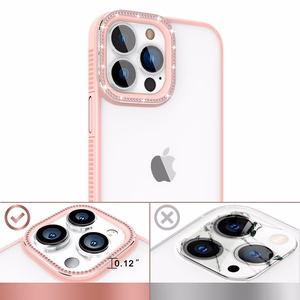Kingxbar Sparkle seeria ümbris iPhone 13 Pro kristallidega tagakate roosa