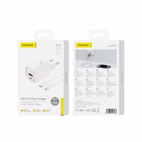 FONENG seinalaadija EU70 PD 20W 1xUSB-C + 1xUSB QC3.0 + kaabel USB-C - Lightning valge