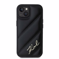 Karl Lagerfeld Diagonal Quilted Script ümbris jaoks iPhone 15 / 14 / 13 - must