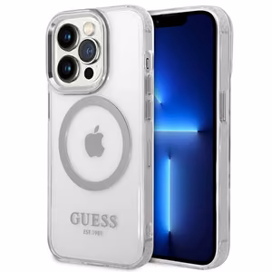 Guess GUHMP14XHTRMS iPhone 14 Pro Max 6.7" hõbedane/hõbedane hard ümbris Metal Outline Magsafe