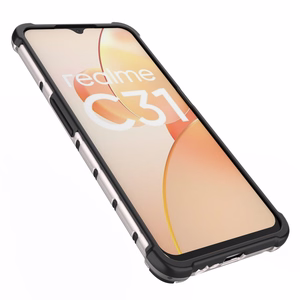 Honeycomb case бронированная крышка с гелевой рамкой Realme C31 прозрачный
