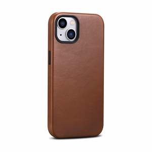 iCarer Oil Wax Premium Leather Case iPhone 14 Plus Magnetic Leather Case with MagSafe Brown (WMI14220703-RB)